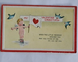 Postcard Victorian Cupid / Birds Embossed Valentine Divided back unused USA - £7.29 GBP