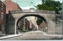 Watergate Chester United Kingdom Bridge Tunnel Street Scene Postcard - £5.41 GBP