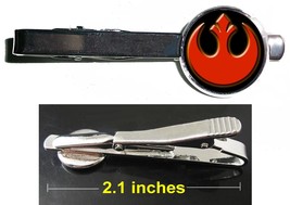Star Wars Rebel Alliance emblem logo Tie Clip Clasp Bar Slide Silver Met... - $14.39