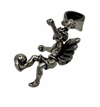 Soccer Player Angel 3D 925 Solid Sterling Silver Charm - Vintage Pendant Charm - £13.40 GBP