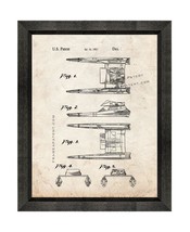 Star Trek Vulcan Shuttle Patent Print Old Look with Beveled Wood Frame - £19.71 GBP+
