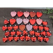 Valentines Day Red Pink Hearts Ornaments Shiny Matte Glitter Set of 36 NEW - £19.30 GBP