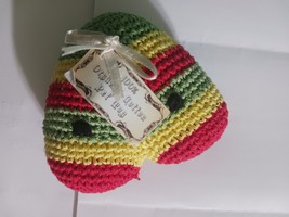 Knit Knacks Hempy The Rasta Heart Organic Cotton Small Dog Toy (Cleaning... - $9.00
