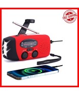 Hand Crank and Solar Powered Emergency Radio with USB Charger &amp; SOS Flas... - $444.52 MXN