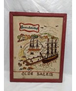 Vintage Crowningshield Wharf Olde Salem Needlepoint Framed Art 11&quot; X 14&quot; - $40.70 CAD