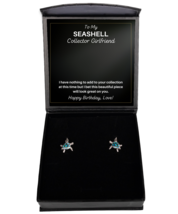 Earrings Birthday Present For Seashell Collector Girlfriend - Jewelry Turtle  - £39.50 GBP