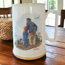 Norman Rockwell Sea Captain Stein Mug Japan Sea Porcelain Cup Looking Out To Sea - £15.45 GBP