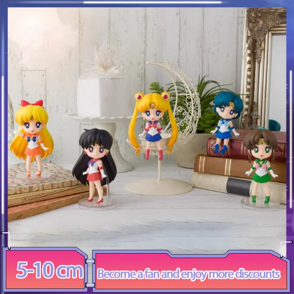 Original Bandai Sailor Moon Anime Figure Mini 9cm Sailor Mars Sailor Venus - £38.54 GBP