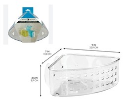 iDesign 41900 Plastic Suction Cup Corner Shower Basket, Clear - Made in USA - $240.27 MXN