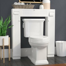 White Finish Over Toilet Space Saver Paper Caddy Bathroom Storage Cabine... - $169.99