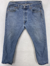 Levi&#39;s Mens 501 Jeans 34x30 Regular Fit Medium Wash Denim Button Fly Blu... - $19.79