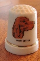 IRISH SETTER PUPPY/DOG Porcelain Sewing Thimble, /enamel, vintage - $9.00