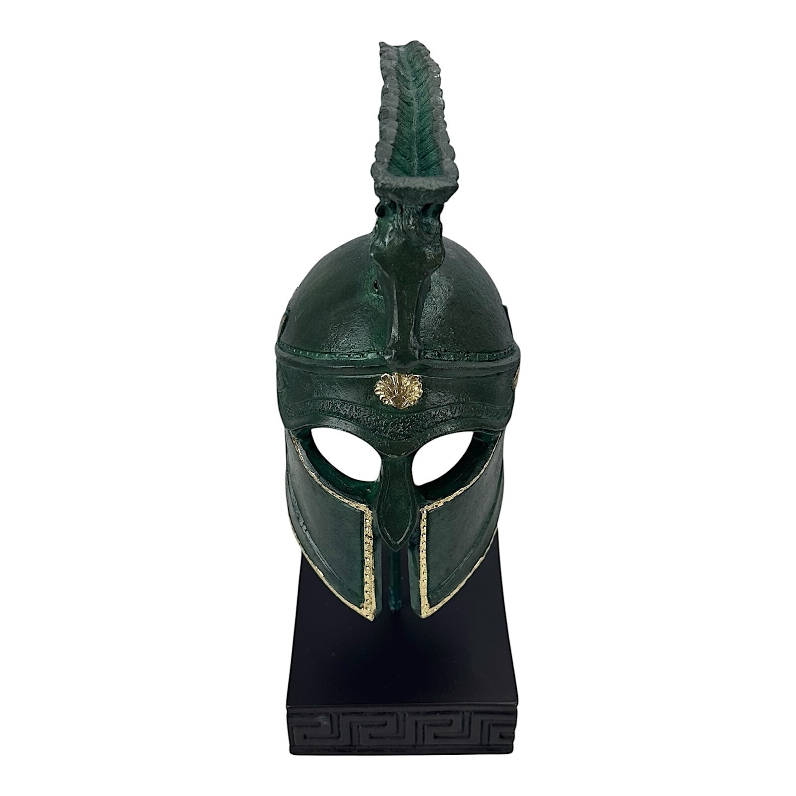 Ancient Greek Roman Hoplite Soldier Horse Helmet Sculpture Home Decor Green Item image 8