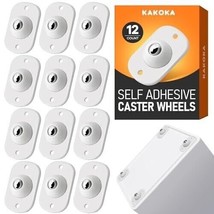 Self Adhesive Mini Caster Wheels 12 Count Mini Caster Wheels Adhesive Swivel C - £11.66 GBP