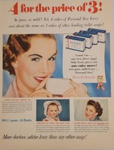 1953 Print Ad Ivory Personal Size Bar Soap Cute Baby &amp; Pretty Lady  - £16.15 GBP