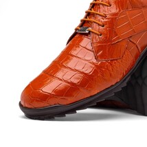 Genuine alligator sneaker Shoes Unique rustic finish Vulcan Honey image 3