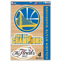 Golden State Warriors 2015 NBA Finals Champions 11&quot; X 17&quot; Decal Set 4 pi... - $9.49