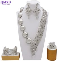 Dubai Gold Color Jewelry Sets For Women Luxury Necklace Earrings Bracelet Ring S - £42.15 GBP