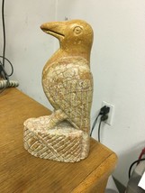 Carved stone parakeet 7-1/2&quot; tall Bird - £11.11 GBP