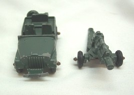 Antique 1950&#39;s Army Jeep Truck With 155 Mm Howizer Cannon Gun Midgetoy Metal - £15.51 GBP