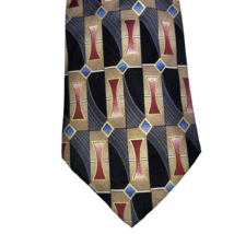 Conte di Milano Necktie Vertical Geometric Pattern 58&quot; x 4&quot; Italian Silk USA - £6.79 GBP