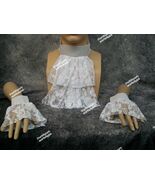 White Lace Ruffle Cravat Wrist Cuffs Victorian Edwardian Pirate Regency ... - €10,08 EUR