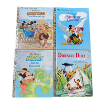 Little Golden Books Vtg Lot of 4 Mickey Donald Duck Beanstalk Mother Goose - £8.79 GBP