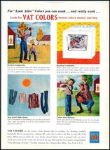 1950s &quot;VAT Colors&quot; PRINT AD Choose Fabrics Dyed with VAT Colors BX2 - $87.98 MXN