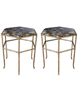 Beautiful Pair of Agate Pedestals, End Table, Side Table, Mosaic Table, ... - $13,000.00
