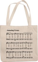 Amazing Grace Gospel Hymn Piano Sheet Music Print On A Reusable Tote Bag For Chr - £17.27 GBP