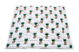 Hand Block Pineapple Printed Juniour Baby Quilt Coverlet 100% Cotton Filled - £19.83 GBP