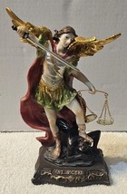Saint Michael Miguel Archangel Scales Sword Warrior Satan Figurine Statue - £21.66 GBP