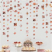 Twinkle Rose Gold 18th Birthday Starry Decor Kit - Shimmering Number 18 Circle D - £32.10 GBP