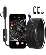 Endoscope Camera with Light Dual Lens 1920P HD Borescope with 8 1 Adjust... - $60.54