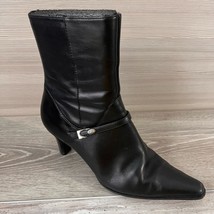 John and David Circa Sullivan leather heel boots women’s 7.5 black - £29.50 GBP