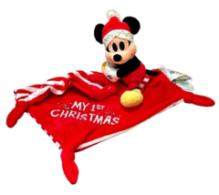 Disney Baby My First Christmas Mickey Mouse Santa Lovey Security Blanket... - $23.97
