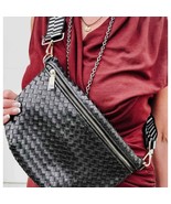 Black Woven Crossbody Sling Bum Belt Bag - €50,59 EUR
