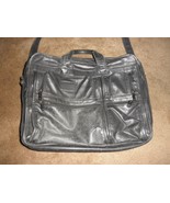 TUMI BLACK LEATHER BRIEFCASE ORGANIZER EXPANDABLE COMPUTER BAG - $163.02 CAD