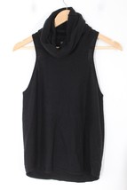 Central Park West S Black 100% Cashmere Cowl Neck Sleeveless Tank Sweater - £20.43 GBP