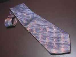 Bugatchi Uomo Silk Neck Tie Italian Abstractions in Blues Hand Made - £7.81 GBP
