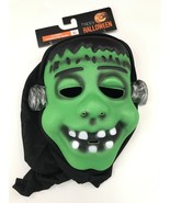 Halloween Frankenstein Mask Hood Funny Green Monster Face Costume Cospla... - £14.98 GBP