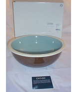New Lenox Dansk Coconut Grove Azure Blue / Brown Serving Bowl Great Host... - $318.49 MXN