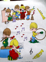 Fabric Spectrix Precious Moments Let&#39;s Make Some Music in Primary Colors... - $3.00