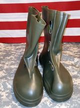 MILITARY OD GREEN RUBBER WATERPROOF OVERBOOTS GALOSHES BOOTS US SIZE 12 ... - $23.75
