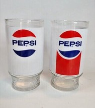 1980s Pepsi Cola footed Soda Pop Glass pair of 2 - $14.80