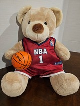 Build-A-Bear NBA Basketball Feet &amp; Ears Tan Brown Muscle Bear Plush Stuf... - £19.16 GBP