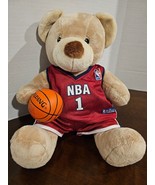 Build-A-Bear NBA Basketball Feet &amp; Ears Tan Brown Muscle Bear Plush Stuf... - £19.04 GBP