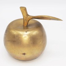 Brass Apple Shaped Teacher&#39;s Bell with Stem &amp; Leaf - £15.56 GBP