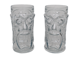 Set Of 2 Anchor Hocking Screaming Tiki Clear Glass Tumbler Beer Glass 16 oz - £15.84 GBP