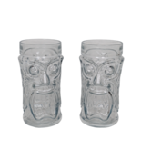 Set Of 2 Anchor Hocking Screaming Tiki Clear Glass Tumbler Beer Glass 16 oz - £15.62 GBP